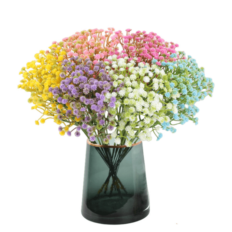 

9pcs Vibrant Artificial 's Breath Bouquet - Colorful Plastic Flowers In For Wedding & Engagement Decor, Indoor/outdoor Table Centerpieces