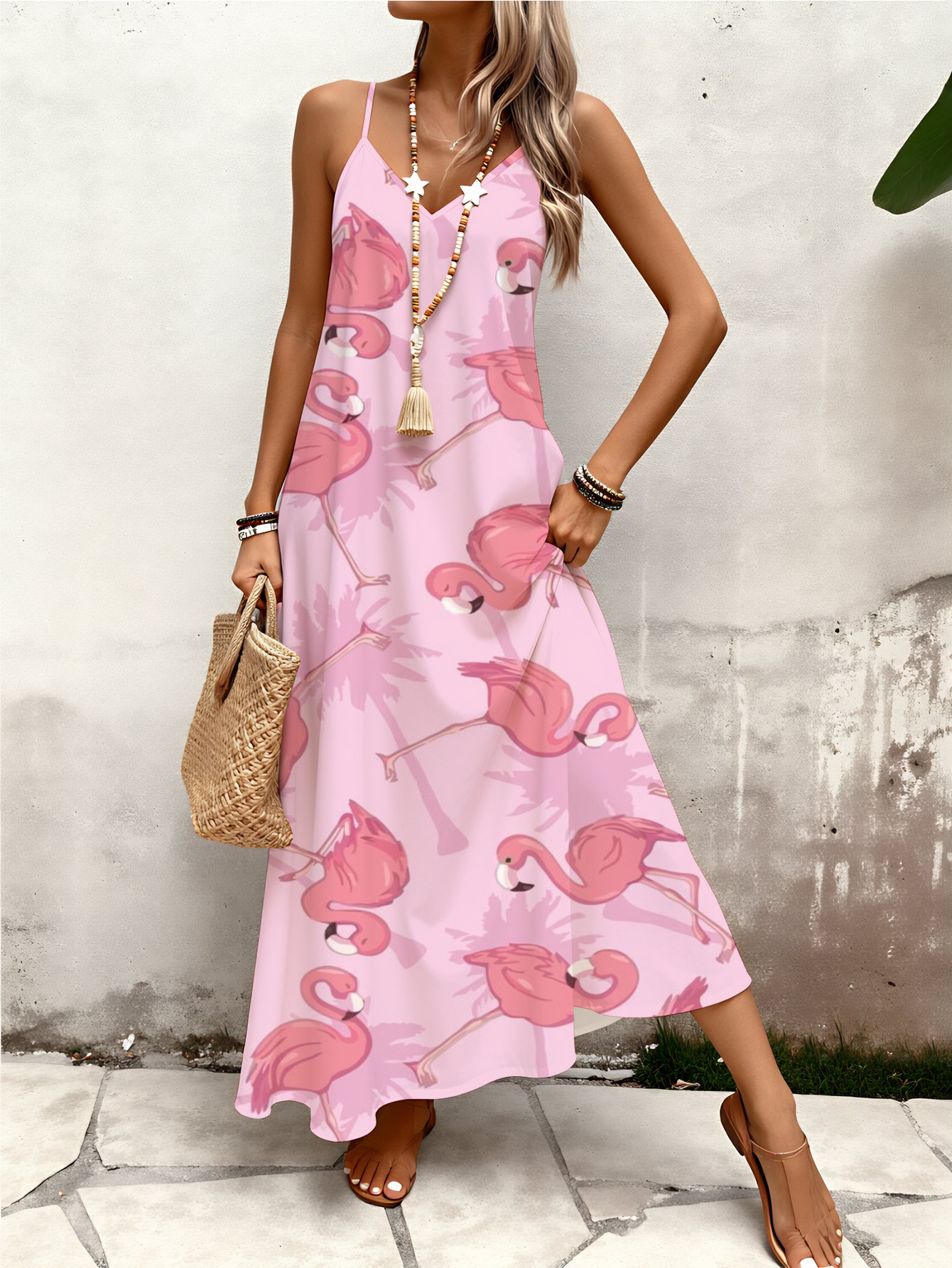 ladies flamingo dress FULAOER Pink Flamingo Women's Summer Dresses Beachwear Vacation 2024 V Neck  Casual Flowy Dress XS, Style-23-3 at Amazon Women's Clothing store