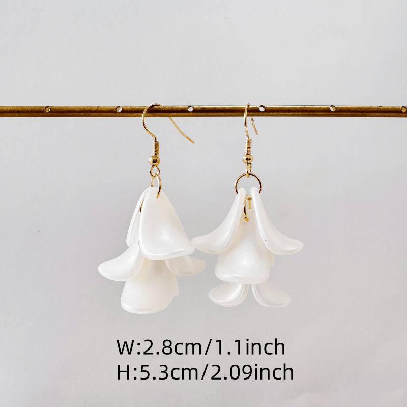 Vintage Style Acrylic Handmade Petal Pendant Earrings