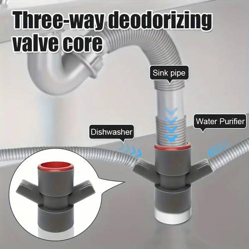1pc sewer three way deodorizing core for bathroom kitchen laundry outdoor water chamber suitable for drainage equipment can sink dishwasher kitchen waste processor sewer kitchen sink