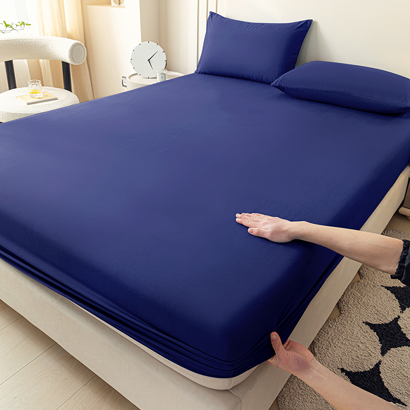 Image of 1pc Fitted Sheet, Deep Pocket Mattress Cover, Breathable Full Wrap Bed Sheet, -30cm Mattress