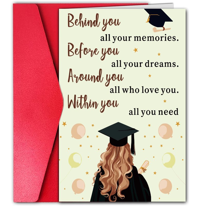 

1pc Graduation Card For , Inspirational Encouragement Greeting, Of You Celebration Card, , Teachers, And