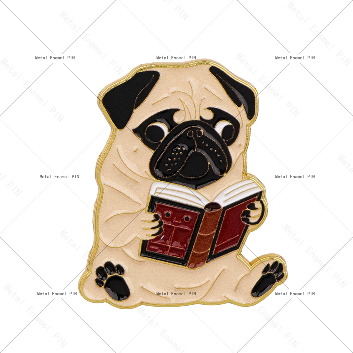 TEMU 1pc Cute Pug Enamel Pin Lapel Pins Badges On Backpack Women's Brooch Clothes Gift Jewelry Fashion Accessories