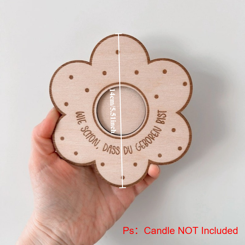 1pc Wooden Candle Holder Flower Shaped For Celebration Holder For Candle Christmas Thanksgiving Gift Table Decorations Candle Holder