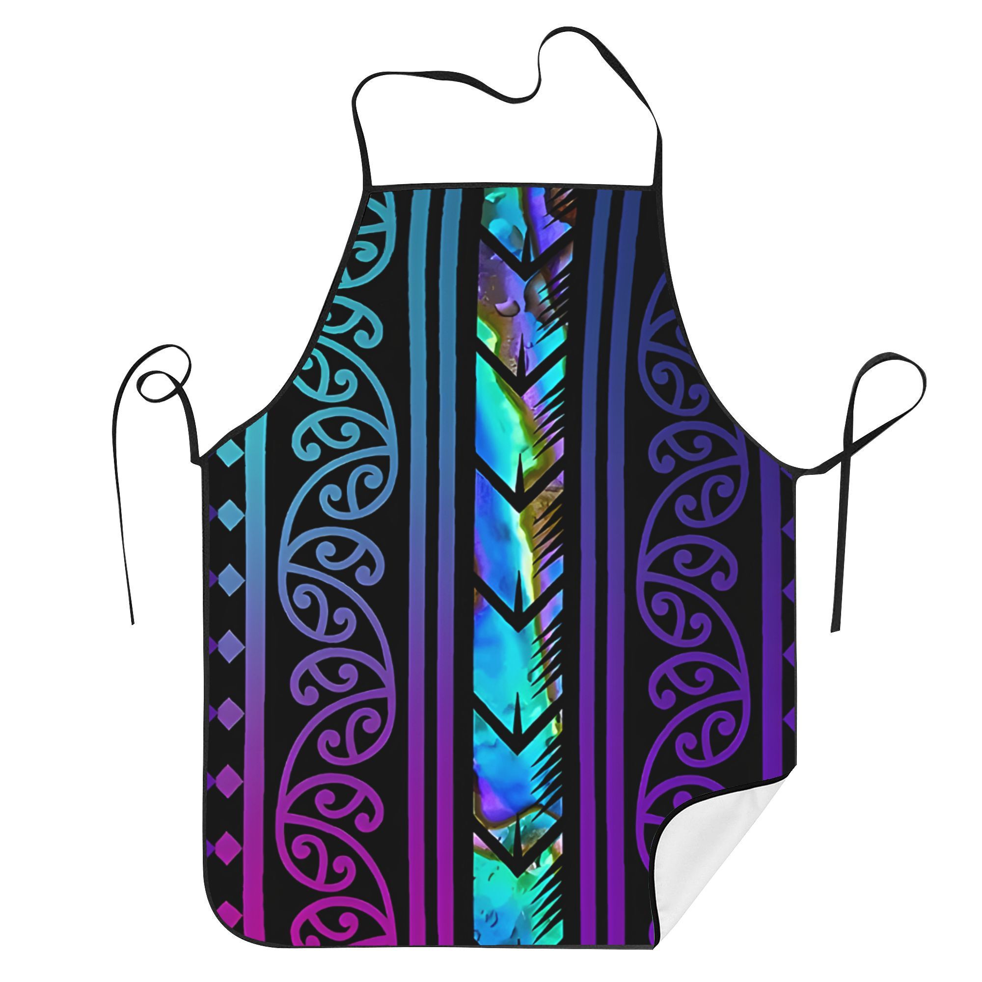 

Maori New Zealand Purple Art Apron, Vintage Style Woven Polyester Bbq Adult Pocket Apron With Patterned , Kitchen Supplies Tool