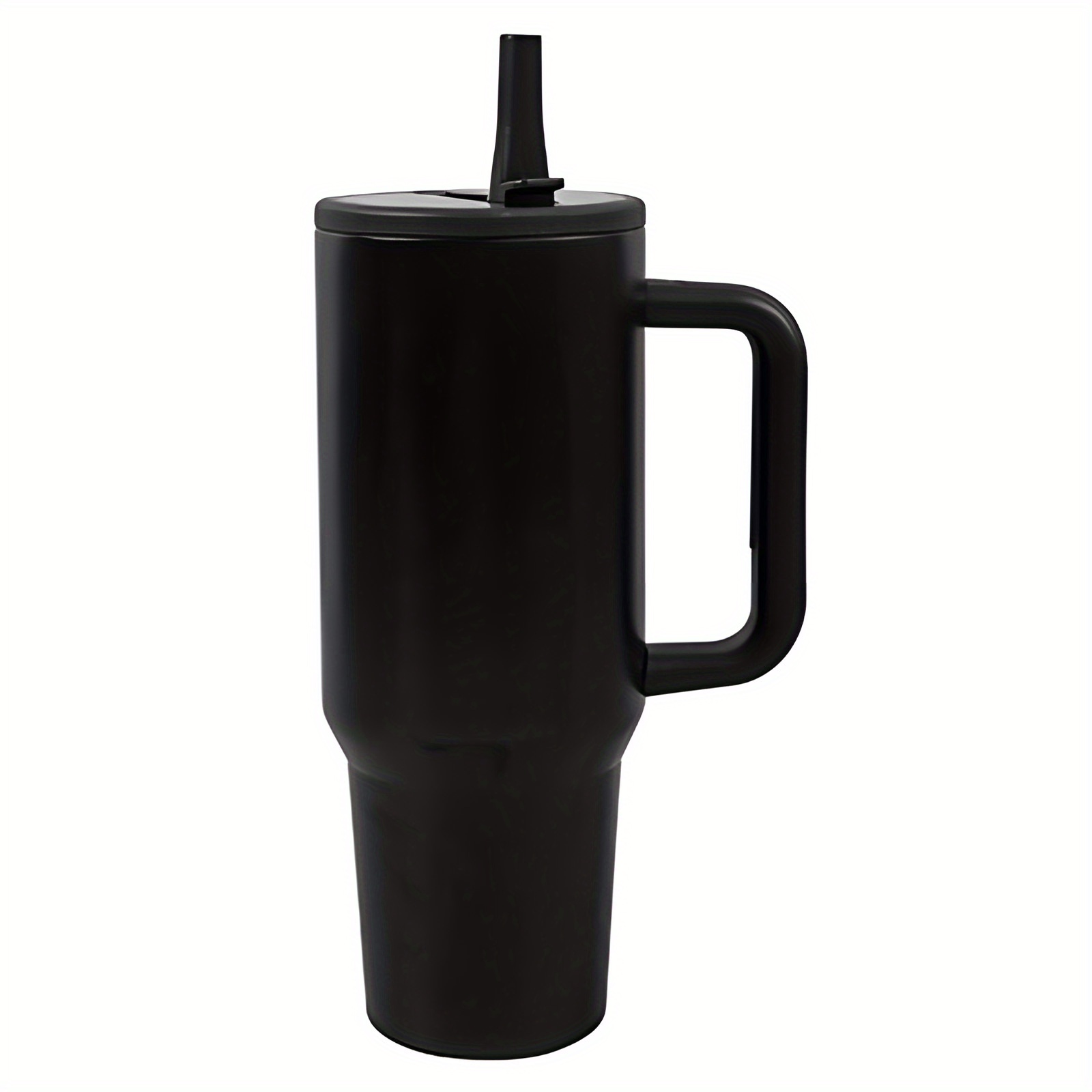TEMU 1pc 40oz Insulated Straw Tumbler - Reusable Vacuum Coffee Cup & Mug With Double Wall Stainless Steel, Handle, And Vacuum - Handy Cup For Hot And