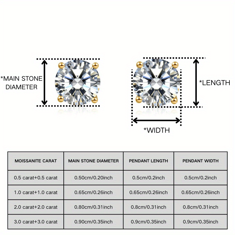 Moissanite Four-Prong Earrings, Stylish Statement Piece