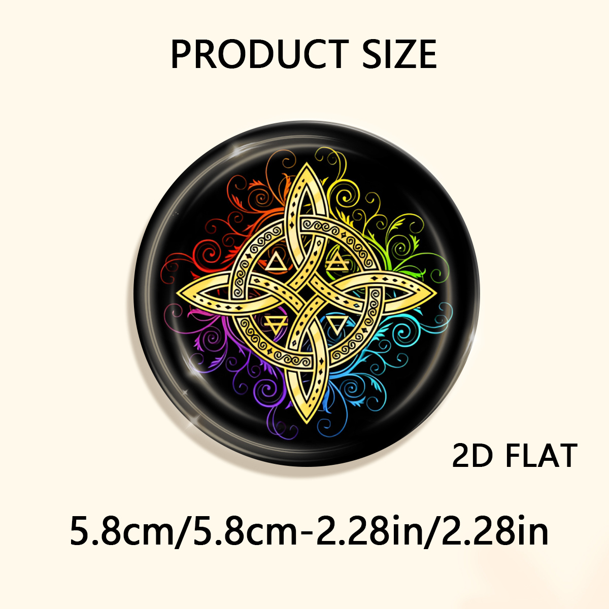 TEMU Magnete da frigo e resistente 1 pz con nodo da strega piatto 2D, per attaccare a frigoriferi, lavagne bianche, artigianato, foto, adesivi,