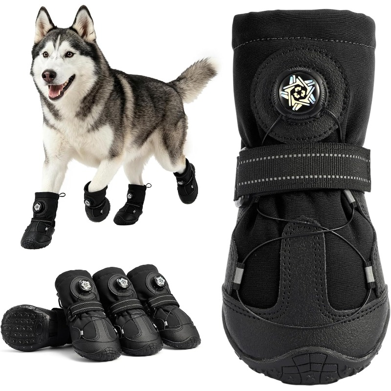 2pcs Dog Booties with Micro-Adjustable Dial