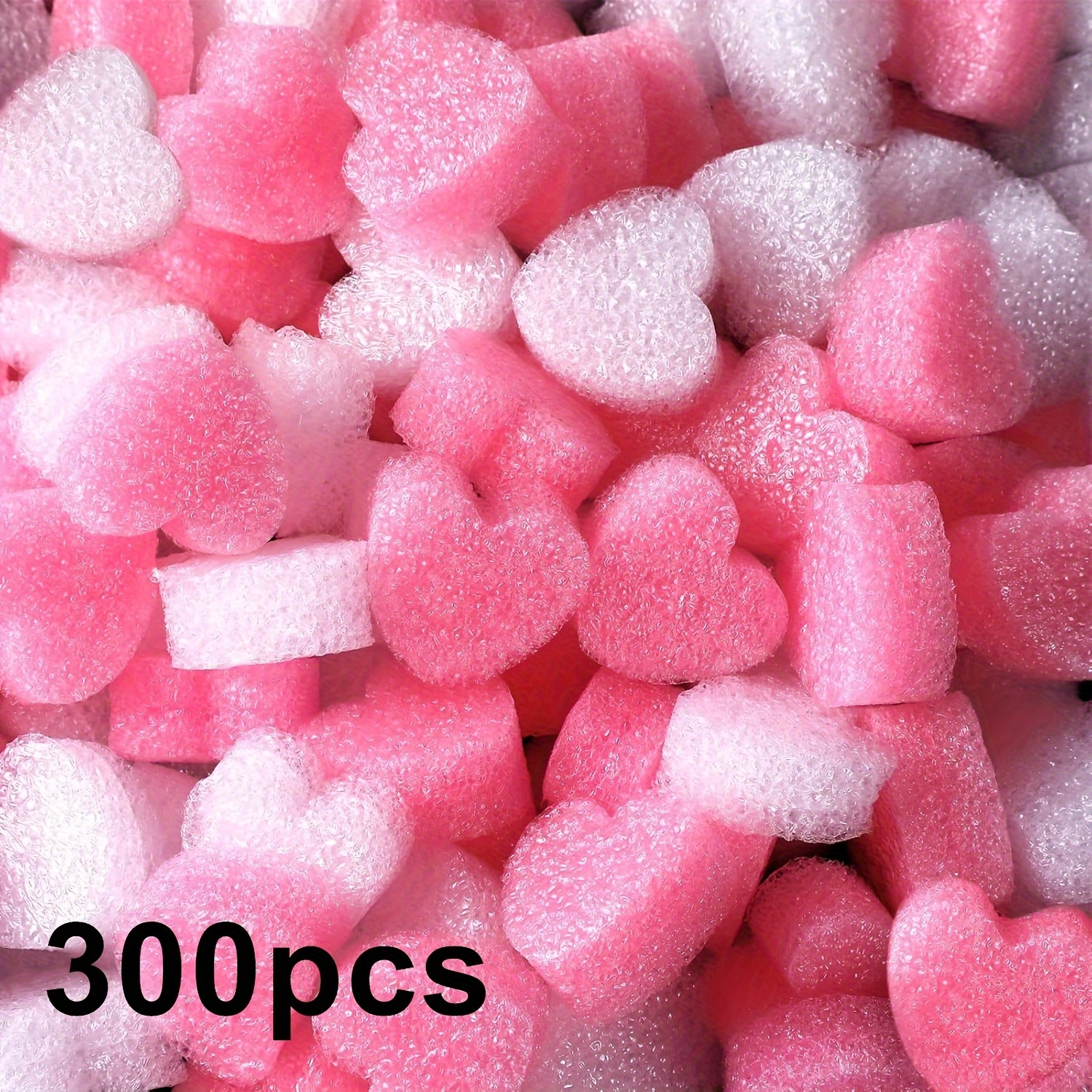 TEMU 300/500pcs Creative And White Heart-shaped Foams, Perfect Gift Box Craft Decoration, Very Suitable For Packaging, Valentine's Day, Christmas,
