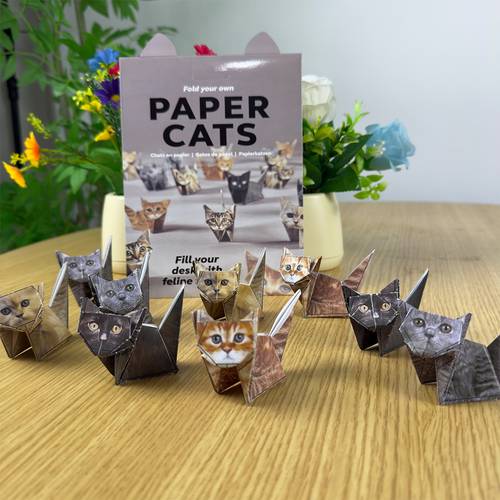 50pcs origami cat set 50 sheets of diy origami paper foldable cute cat shapes creative craft activity suitable for cat lovers desktop decoration pet lovers gift