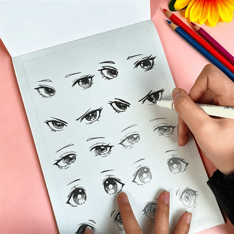Image of 1pc Drawing Book, Featuring 32 Pages Of Clear Outline Templates & Sketch Paper, Line Art Drawing Tracing Book, Designed As A Illustrations Guide For Artists& Creators, Perfect For Comic Art Courses