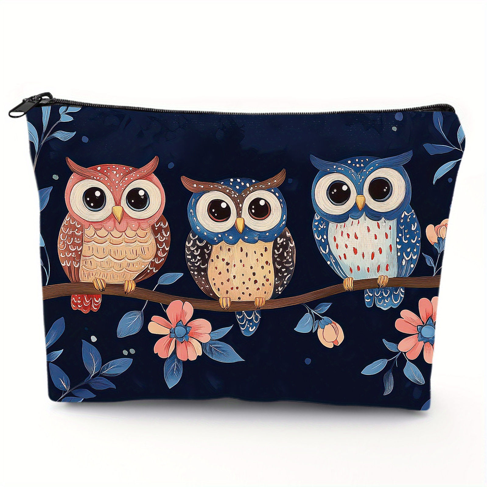 

1pc Owl Cosmetic Bag - Organizer , Spacious & For , Washable, 5.51x8.27