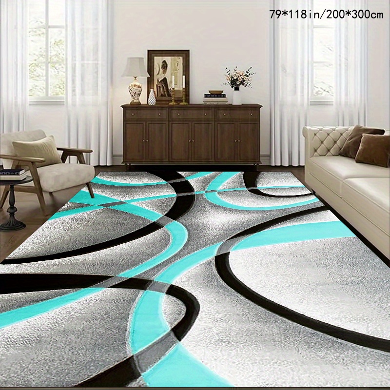 TEMU 1pc Colorful Abstract Pattern Rug With Golden Diamond Velvet And Dotted Plastic Bottom, Suitable For Home Decoration, Area Rug For Living Room,
