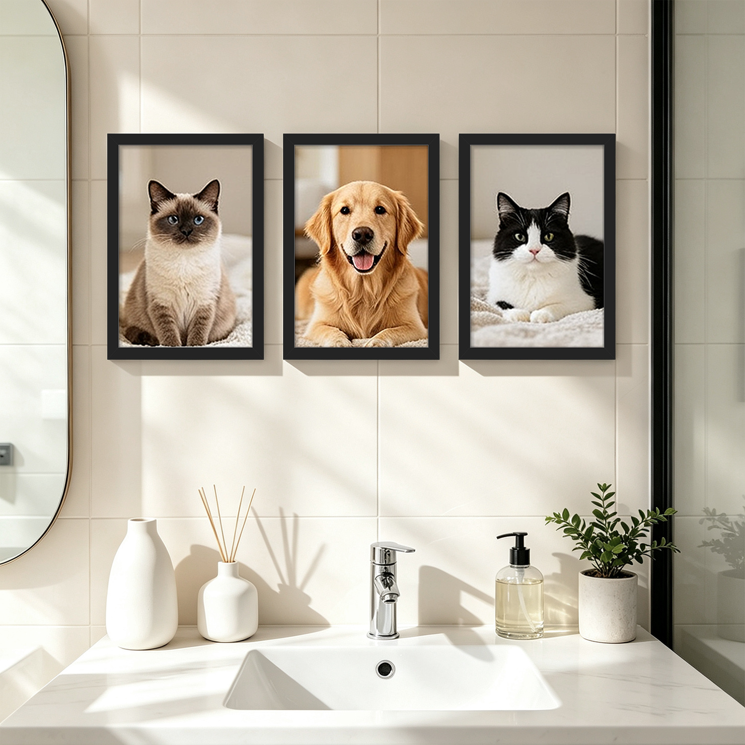 Image of 3 Pack 20x30cm Black Picture Frames, Plastic Photo Frames For Photos, Pictures And Posters, Wall Mount Frames For Living Room, Bedroom, Office And Home Decor