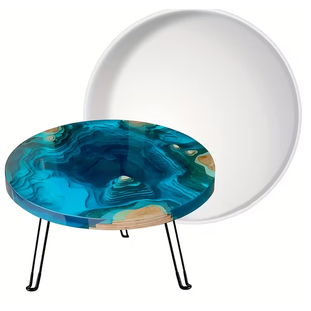 E-shop 50cm Harz Tischformen, Große Runde Epoxidharz Tischform für Charcuterie-Board, -Couchtisch, DIY Kunst Heimdekoration
