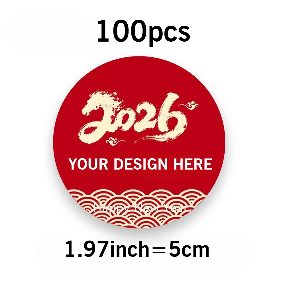 TEMU Personalized Custom /100pcs 4/5/6/7/8cm Sticker Labels, Round Waterproof Self- Label Stickers. Suitable For , Text, Images, And Labels. Custom