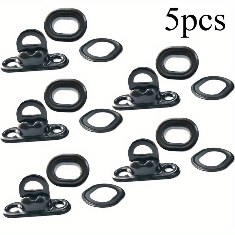 TEMU Lot de 5 mousquetons pivotants ovales en cuivre, boucles à œillet pivotant avec bouton - Convient pour toile d'extérieur, bâches de bateau et