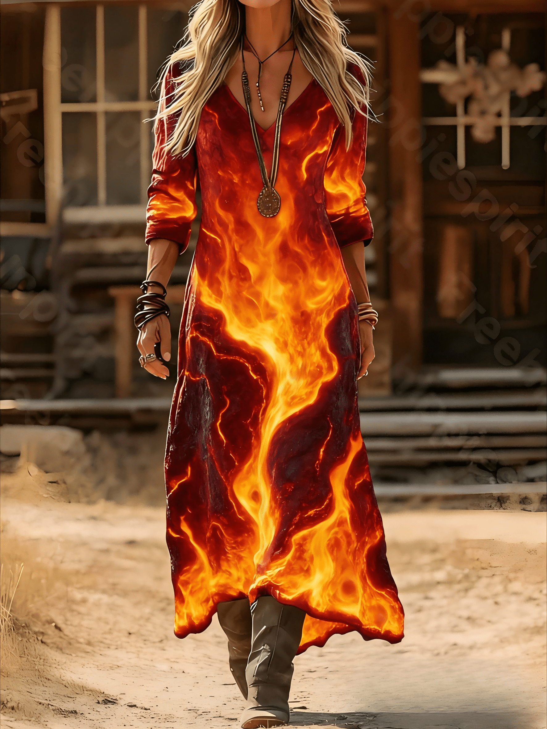 fire dress sold on Temu United States