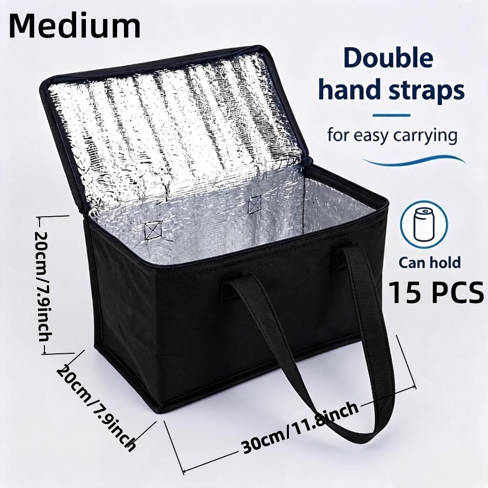 TEMU Insulated Lunch Bag, Suitable For Beverage Cooling And Lunch Insulation—portable Design, Upgraded Size With 12l Capacity, Camping Outdoor Lunch