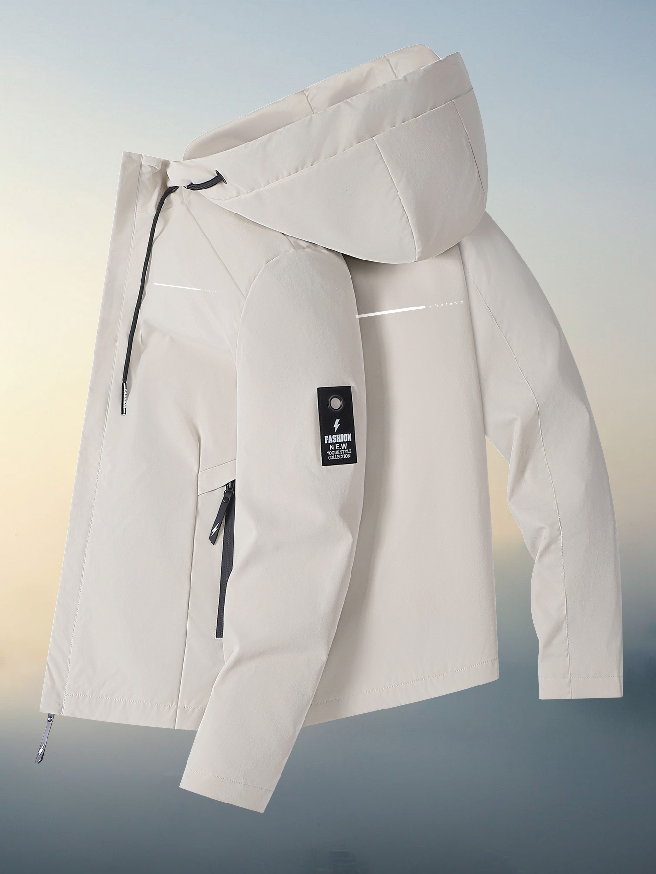 item picture womens windproof jacket long sleeve zip up hooded windbreaker lightweight and warm womens jacket suitable for   casual zip up sweatshirt perfect as a gift for women