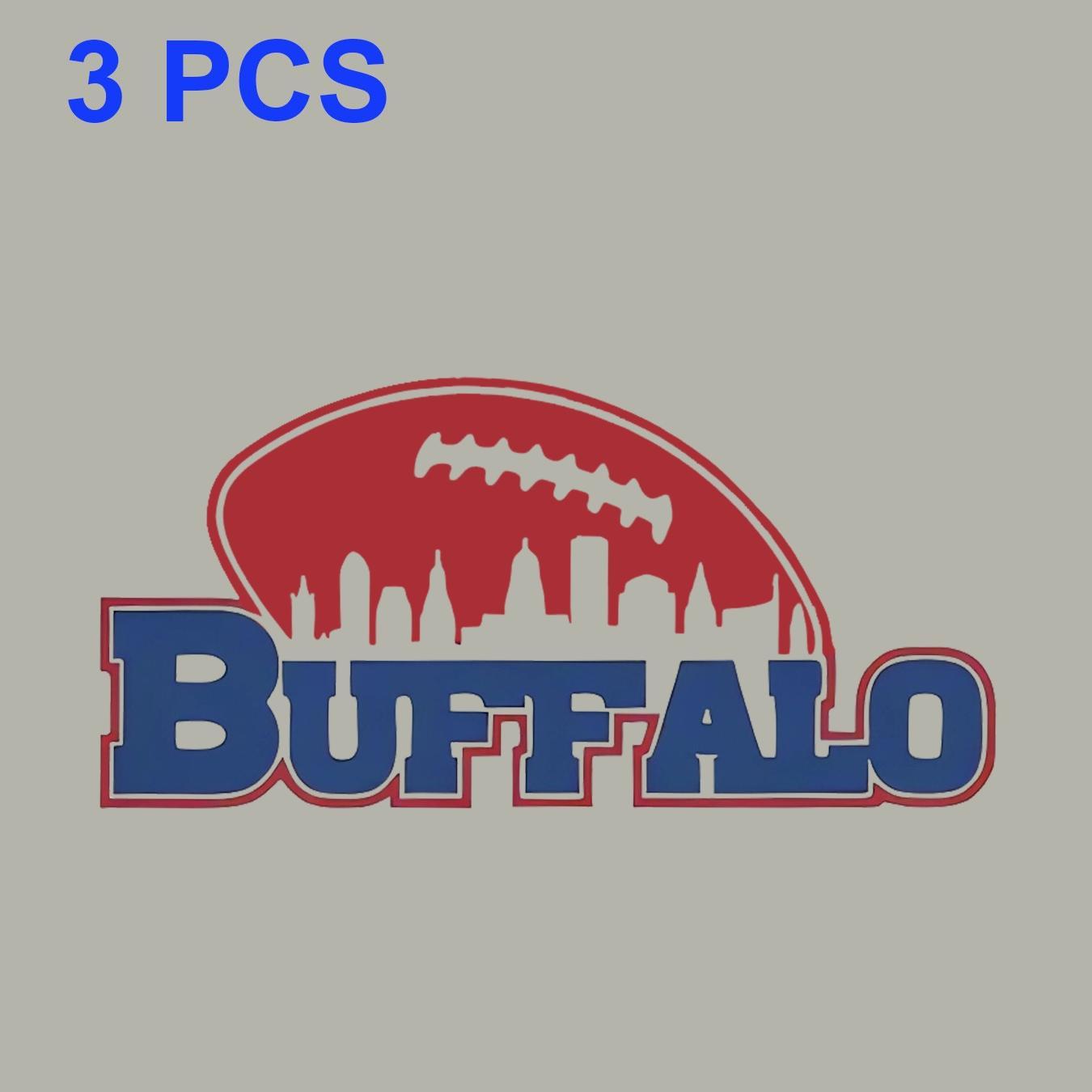 

3-pack Buffalo Rugby Heat Transfer Decals, Mixed Color Plastic Iron-on Patches For Diy T-shirts, Backpacks, Jeans, Hoodies, Canvas Bags, And Throw Pillows - Custom Apparel Decoration