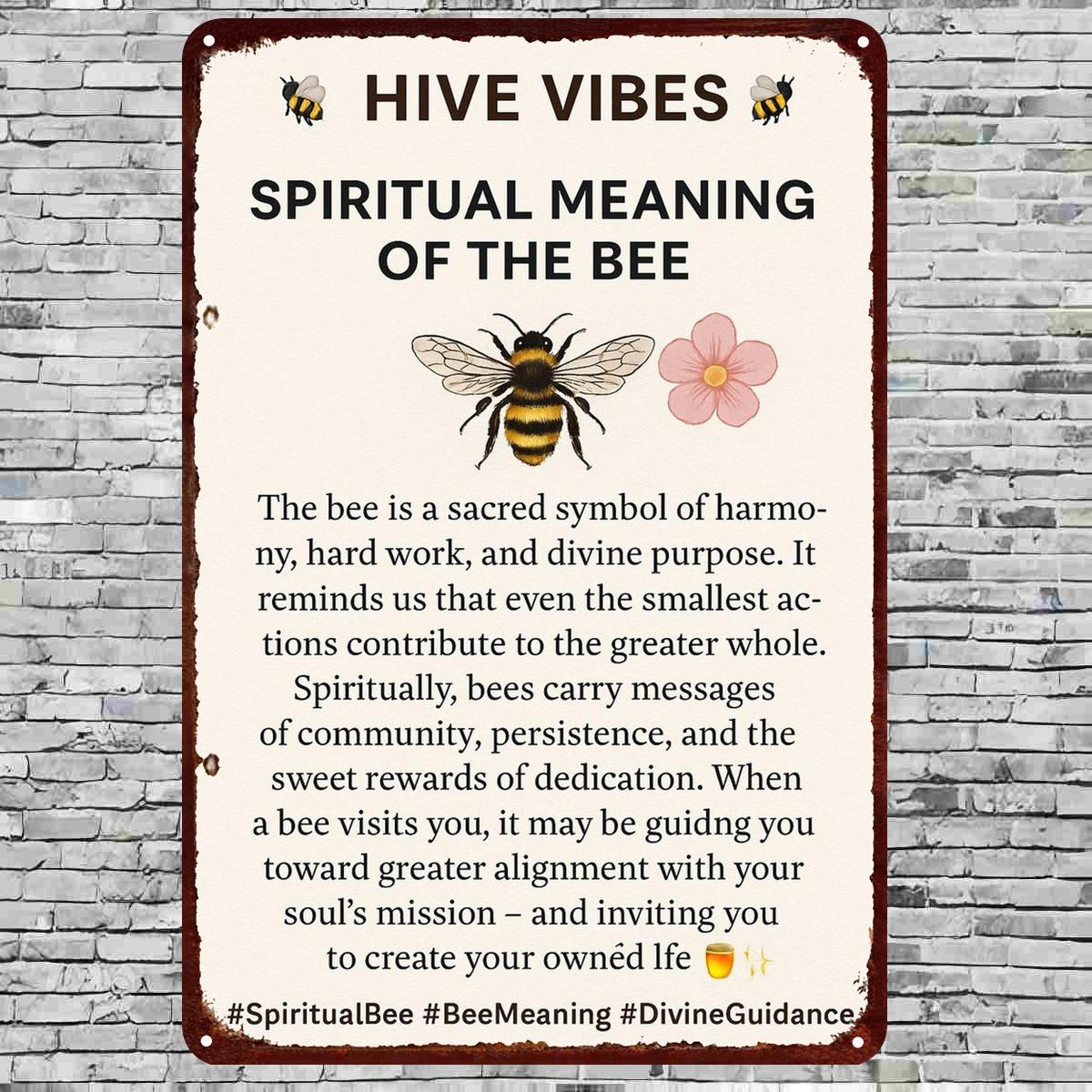 TEMU 2d Flat 1pc, "hive Vibes Spiritual Of - Metal Wall Art For Living & Home Motivation" 8×12 Inches