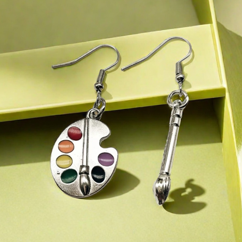 TEMU Pendientes de paleta y de aleación en el estilo vintage - Diseño elegante de , ideal para uso diario y fiestas, pendientes extraños, accesorios