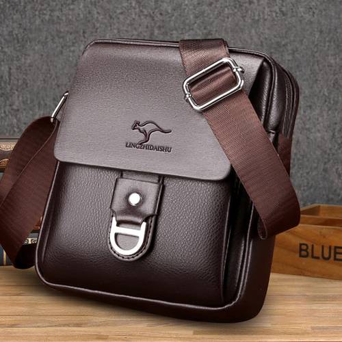 briefcase suitable for all unisex square shaped mens shoulder bag crossbody bag casual vertical kangaroo print business travel portable messenger bag zipper random