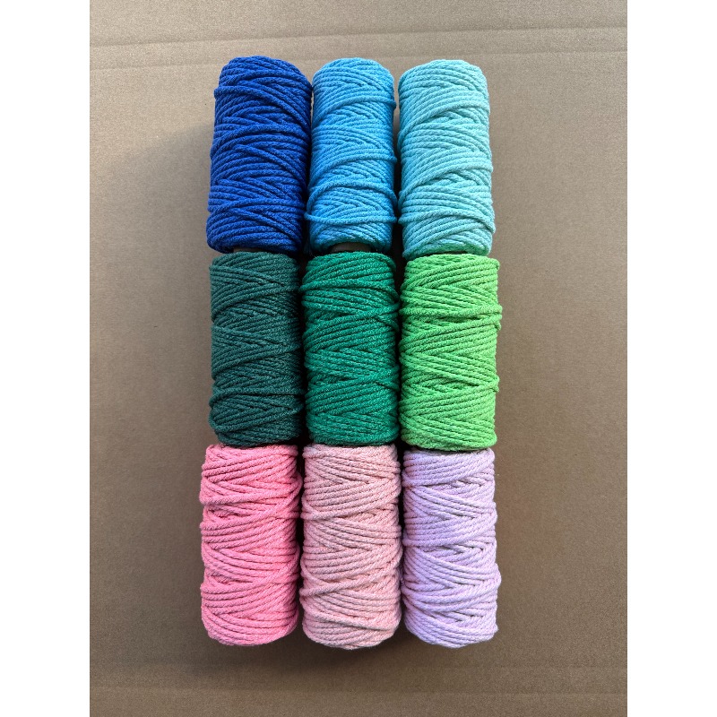 TEMU 9 Rolls Macrame Cord, 3mm X 480 Yards Macrame Rope, 4-strand Twisted Soft Yarn Twine String Cord For Artworks, Wall Hanging, Plant Hangers,