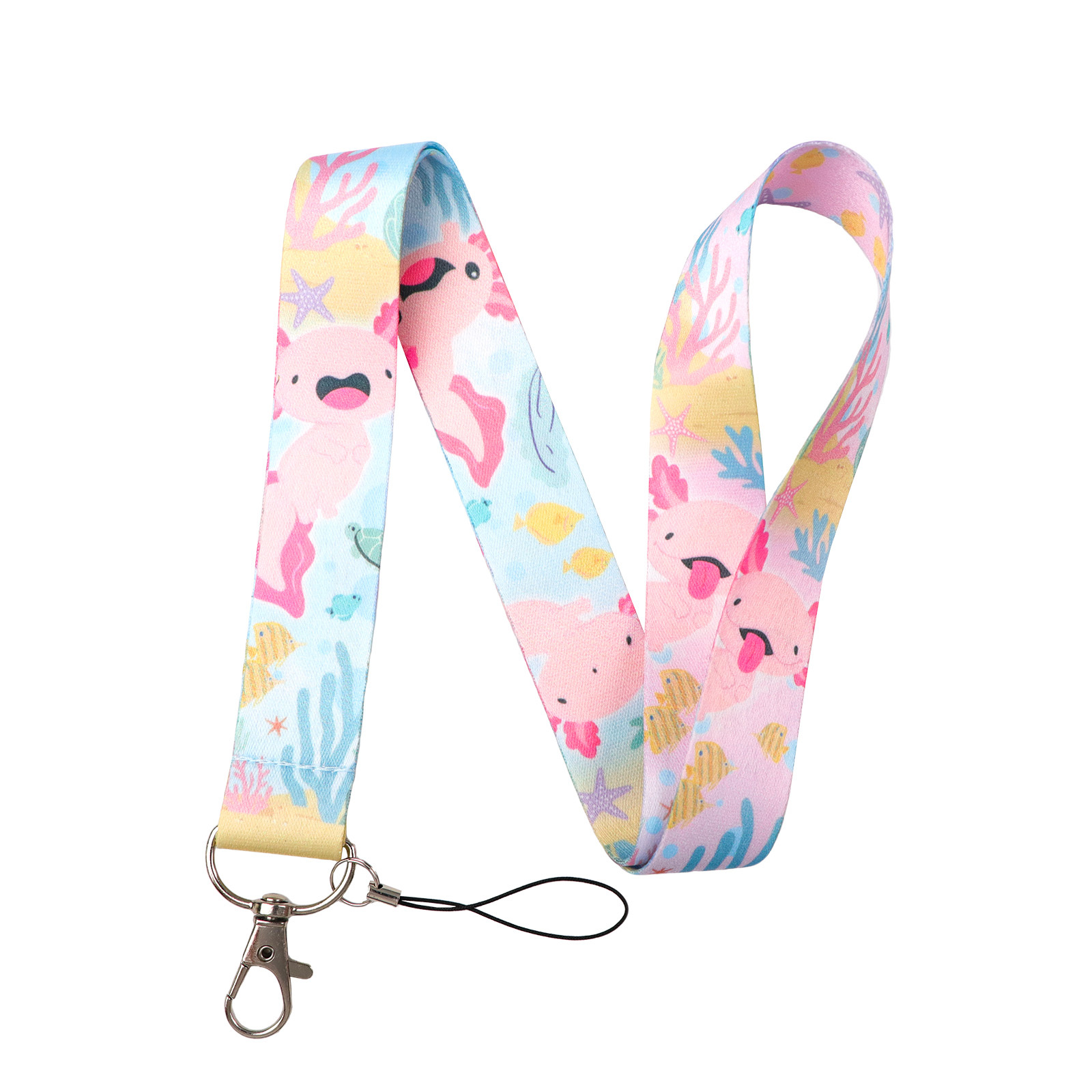TEMU 1pc Adorable Cordon Axolotl - Axolotl Rose et Design Océan, Porte-Clés et Porte-Identité