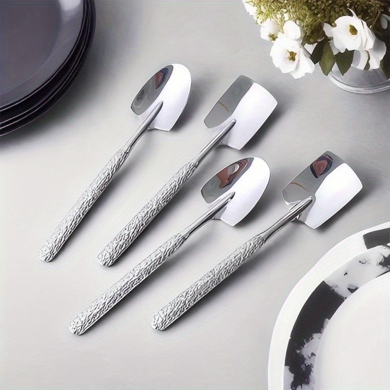 E-shop Pattern Dessertlöffel, Edelstahl Schaufelförmige Löffel für Eiscreme Wassermelone