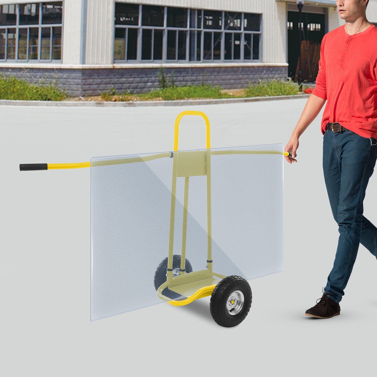 Image of Panel Trolley, Trolley For Transporting Large Panels - Yellow
