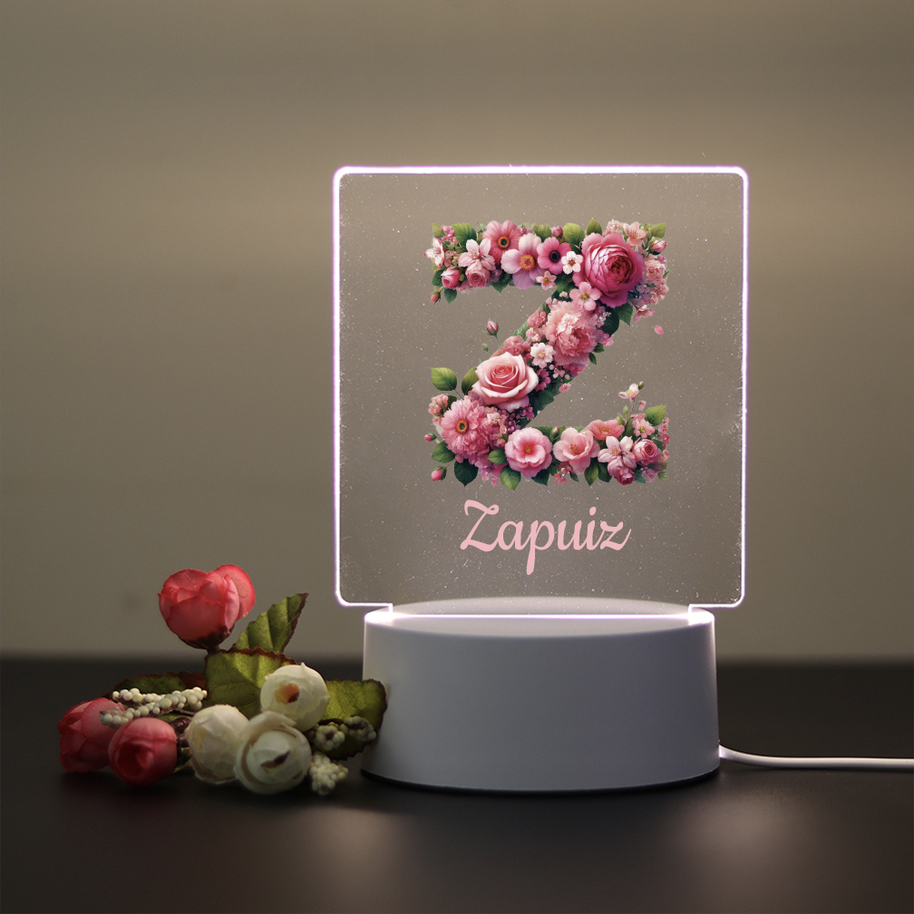 TEMU 1pc Custom Name Personalized Night Light, Motif Pattern, Led Night Light, Decorative Desk Lamp Night Light, Valentine's Day Gifts, Day Gift,