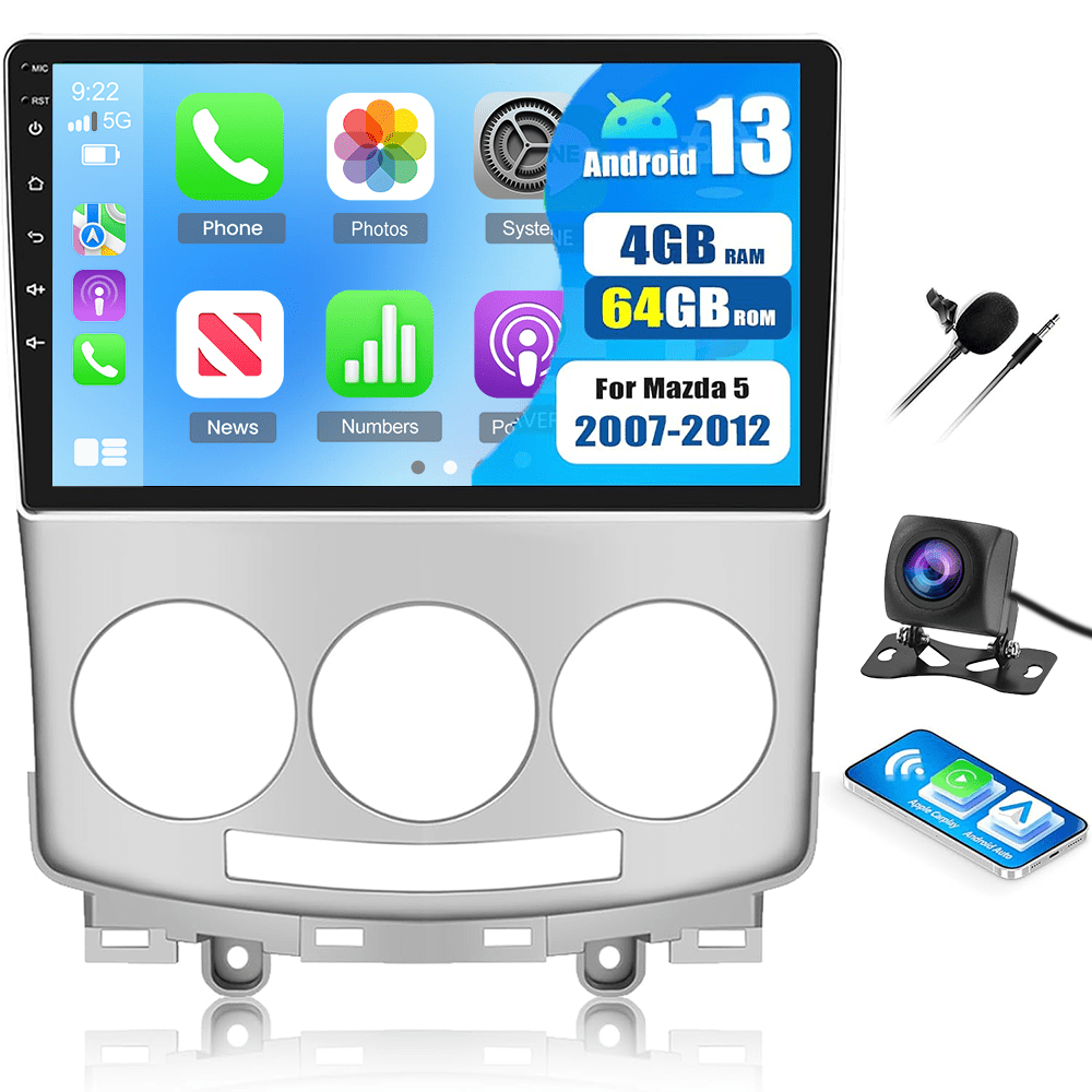 Car Stereo For 5 Models From 2007 To 2012 Featuring 4g+64g, , Auto, A 9-inch Touchscreen, , Voice Control, Wifi, Gps, Wireless, Fm/rds, Steering Wheel Control, And A Backup Camera