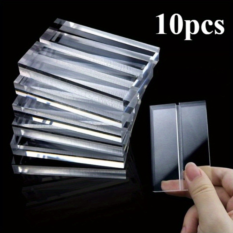 Image of Acrylic Logo Stand, For Party Sign Card Holder, Modern Transparent Rectangular Desktop Sign Blackboard, Suitable For Party/wedding Table Number/sign/car