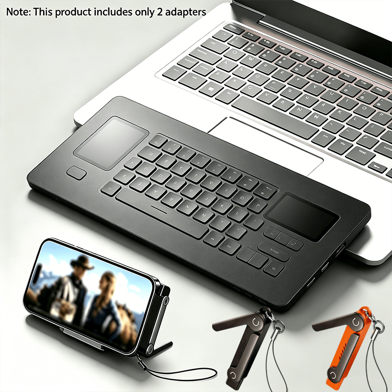 2-v-1 Prenosno Zložljivo Stojalo z USB-C Adapterjem, 2 kosa Vrtljive Pretvorniške Glave, 360° Nastavljivo, Primerno za MacBook, iPhone 15/16 in