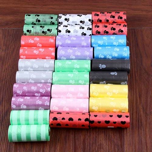 15 bolsas por rollo, colores aleatorios, bolsas para desechos de mascotas - bolsas resistentes y a prueba de olores para de , diseño rectangular calidad para limpieza e higiene, bolsas para desechos de perro, eliminación de desechos de animales, bolsas decorativas para