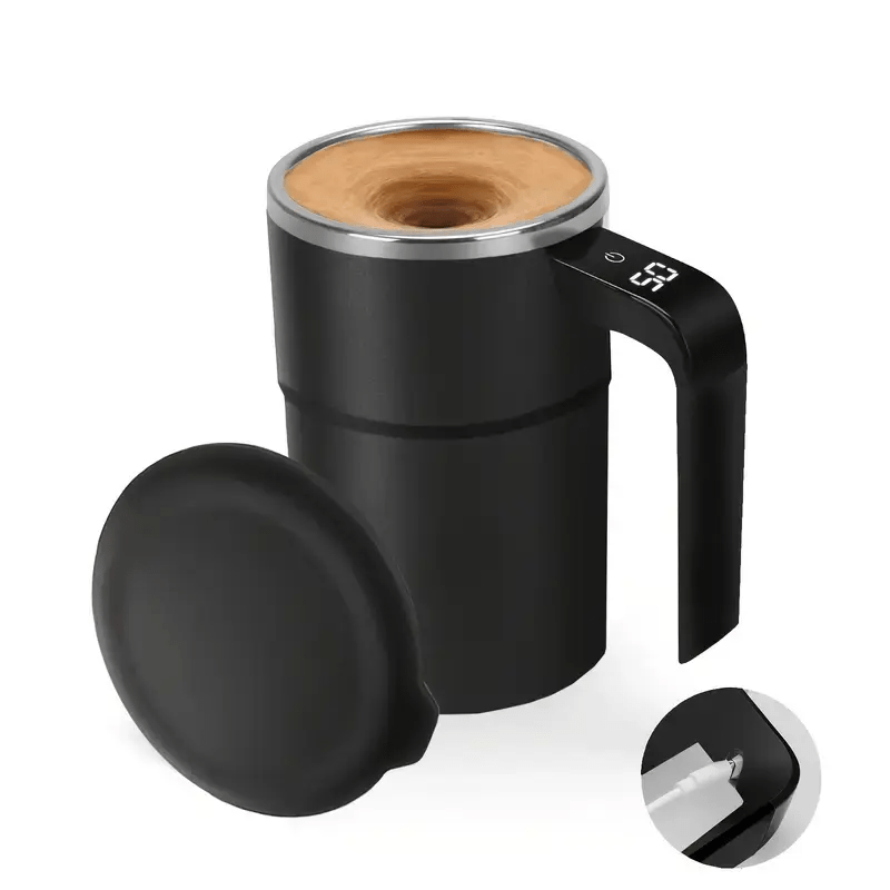smart automatic stirring coffee mug temperature display usb