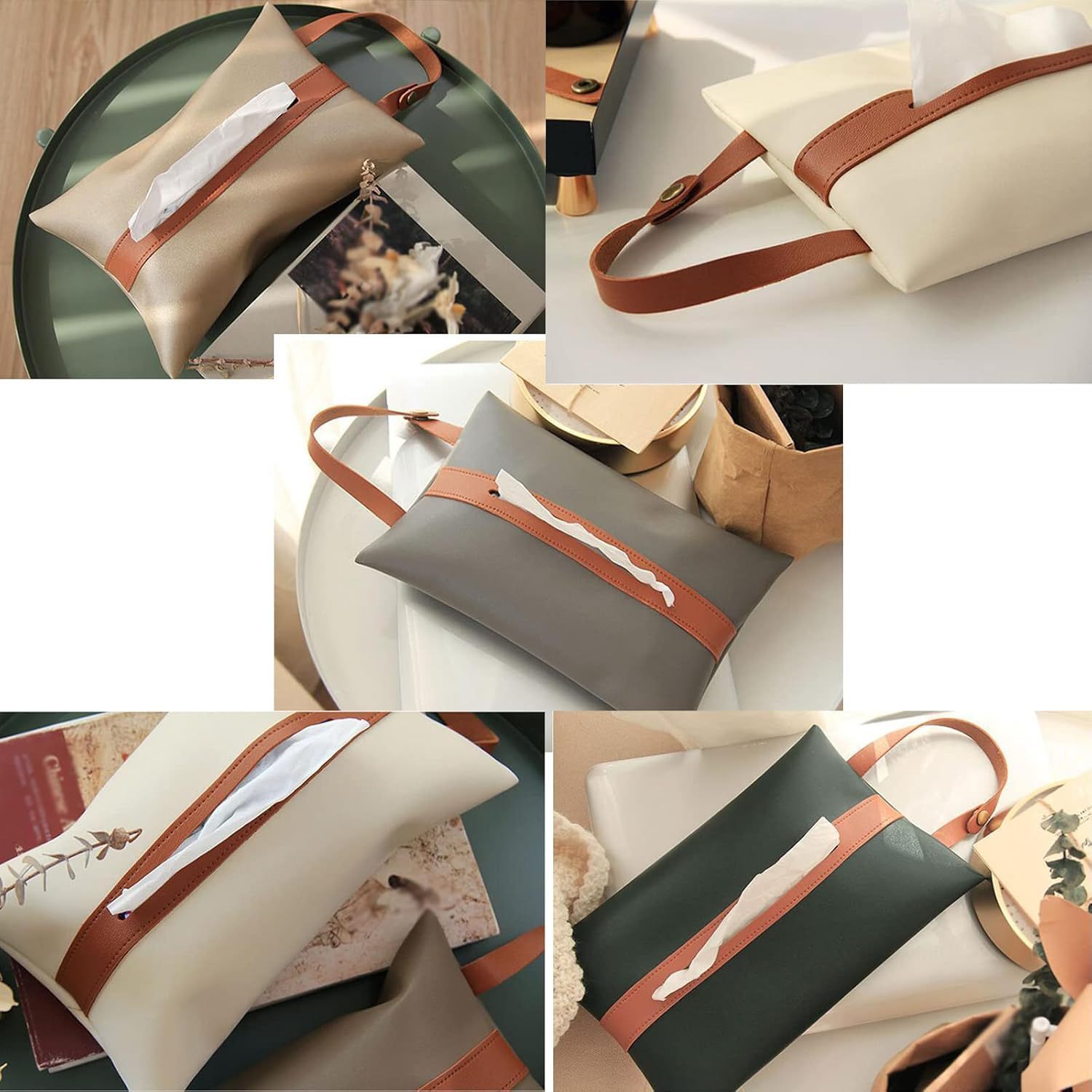 1  tissue box cover with hanging strap elegant beige   space saving organizer for bathroom kitchen   compatible with standard tissues   decor storage solution bathroom organizers and storage kitchen accessory   durable material office workers     material office professionals Product details 2