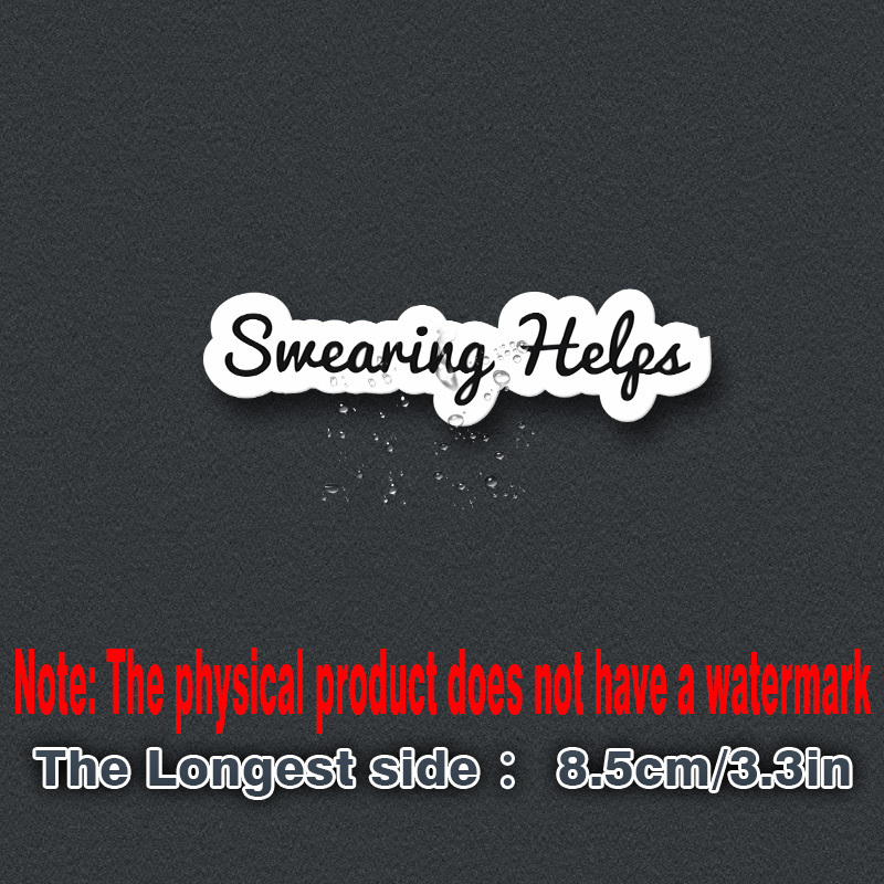 TEMU 3pcs Vinyl Sarcastic Sticker "swearing " - Humorous Self-adhesive Decal For Cars, Laptop, Water Bottle, Hard Hat - Semi-matte, Irregular Shape, Reusable On Wood, Plastic, Glass, Metal, Ceramic