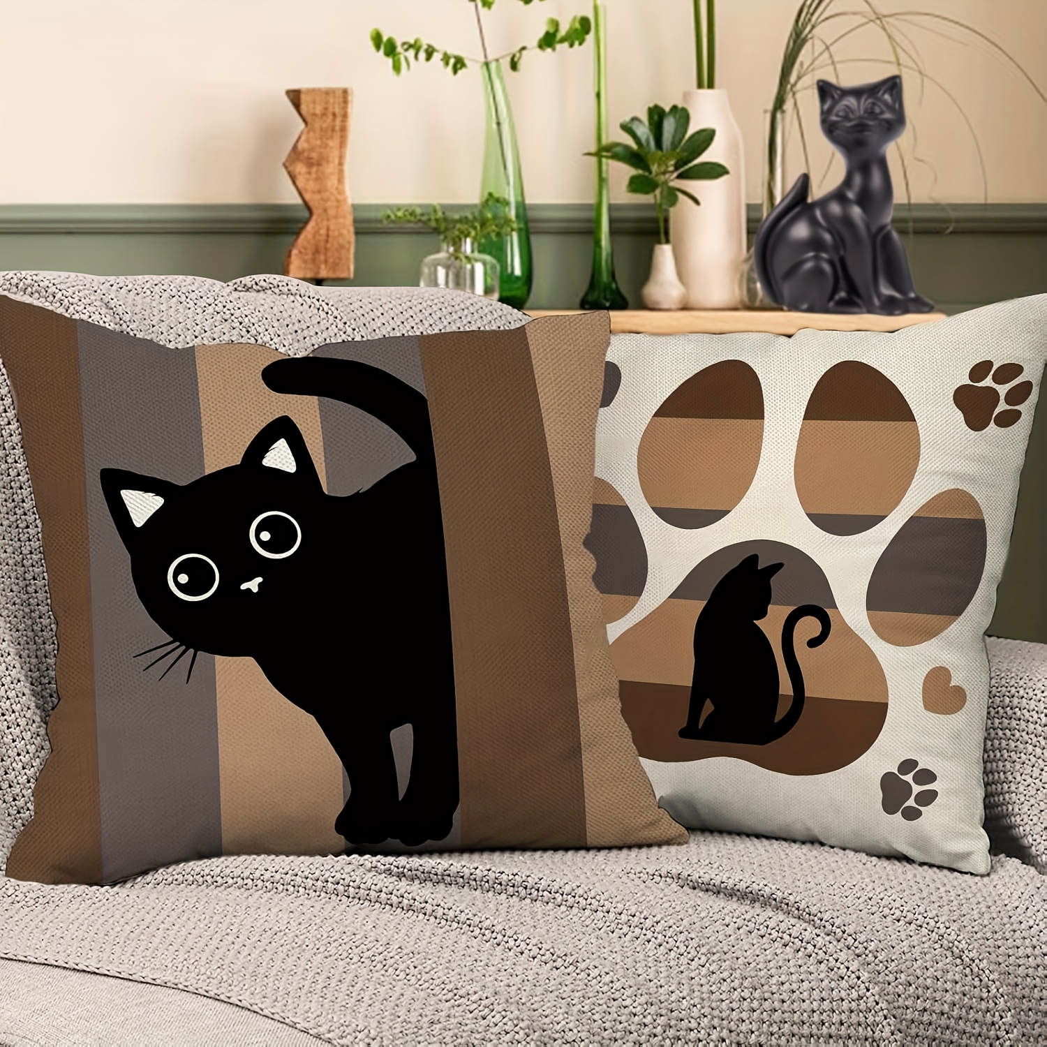 cartoon cat paw short polyester pillowcase set of   living room sofa car bedroom decoration polyester fiber material double sided printing   sofa accessories   accents   decor cartoon   material   decorative pillows accent pillows   enthusiasts   Product details 2
