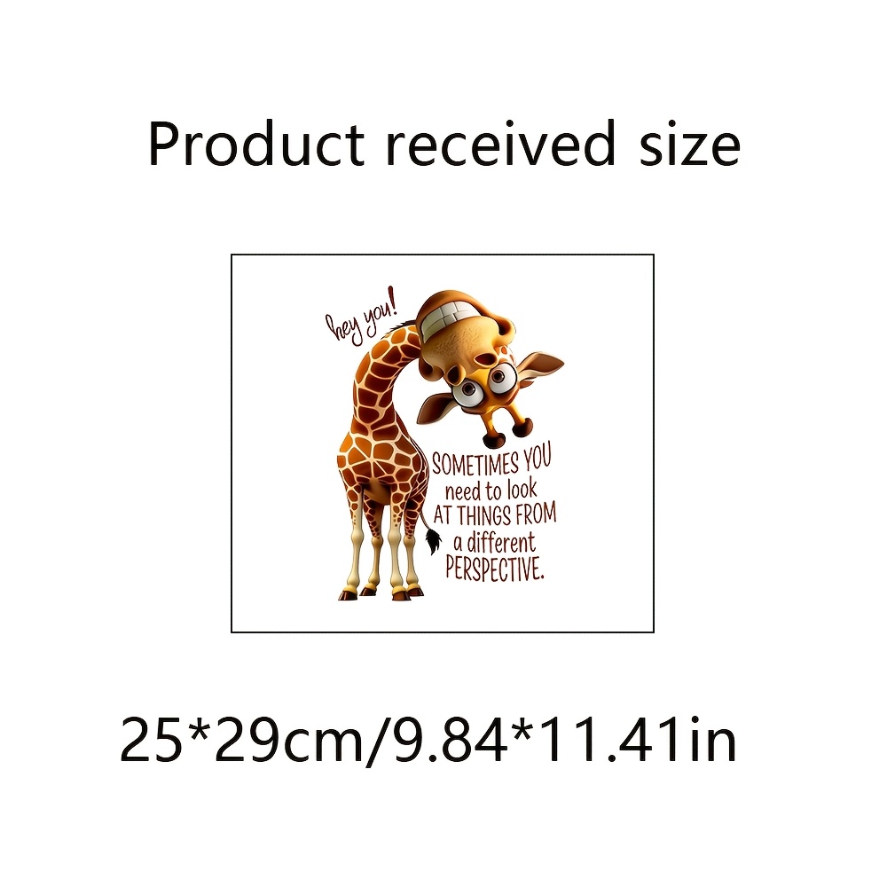 TEMU 1pc Fun Head Giraffe English Inspirational Quote Wall Sticker, "hey, You! , You Need To Change Your " Self-adhesive Removable Suitable For