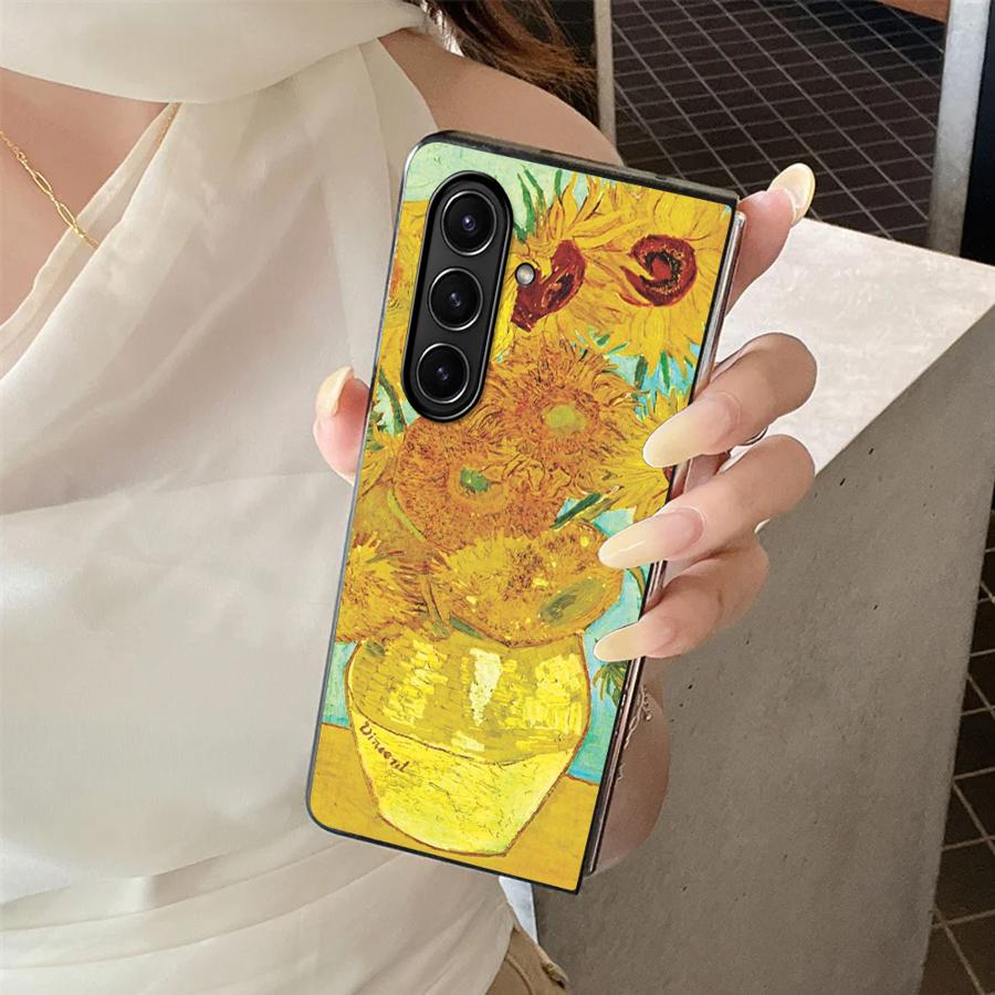 TEMU Phone Case - Phone Case Featuring Van Gogh', Compatible With For For Galaxy Z Fold Series Including Z , , Z Fold3, Z Fold4, , And Models