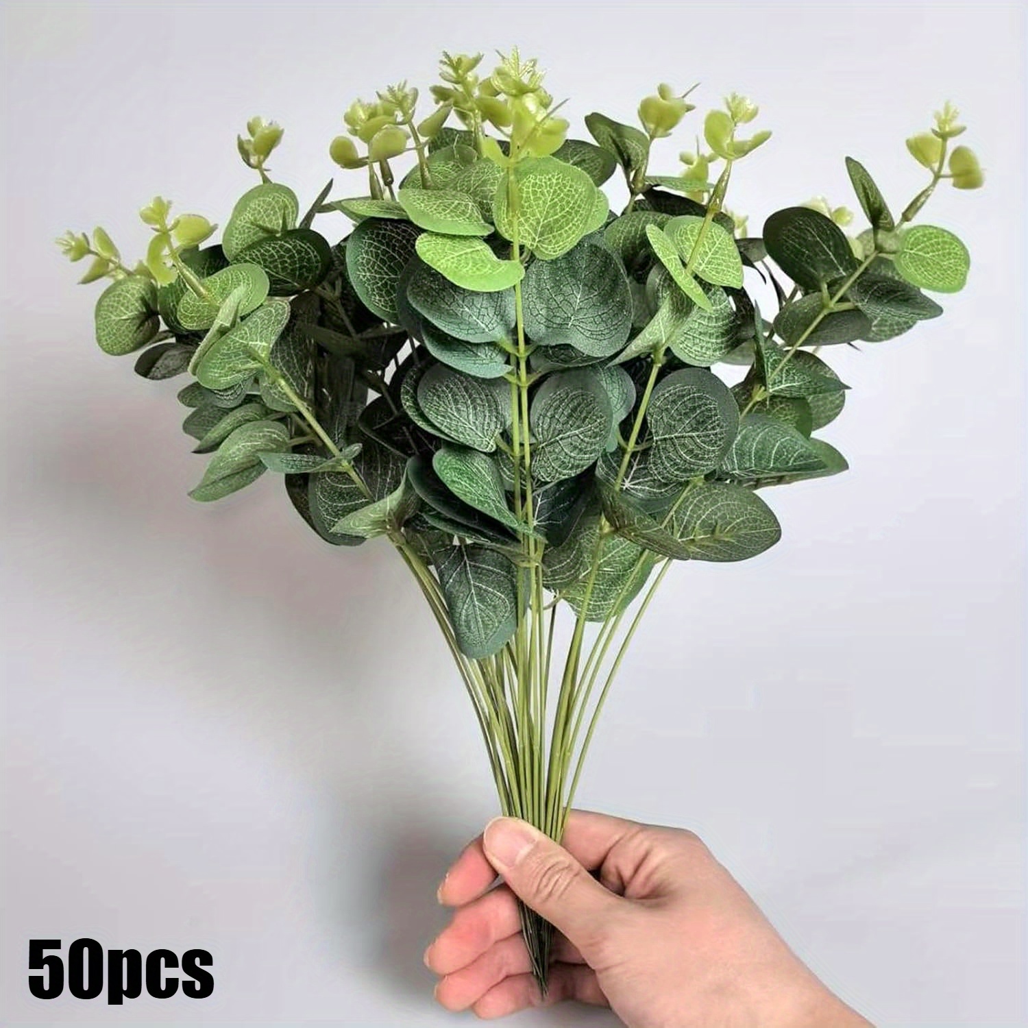 Image of 50pcs Eucalyptus Stems Green Plant Leaf Branches For Flower Artificial Flowers Suitable For Weddings, Parties, Banguets, Family Gatherings, Easter, Mother's Day Decorations