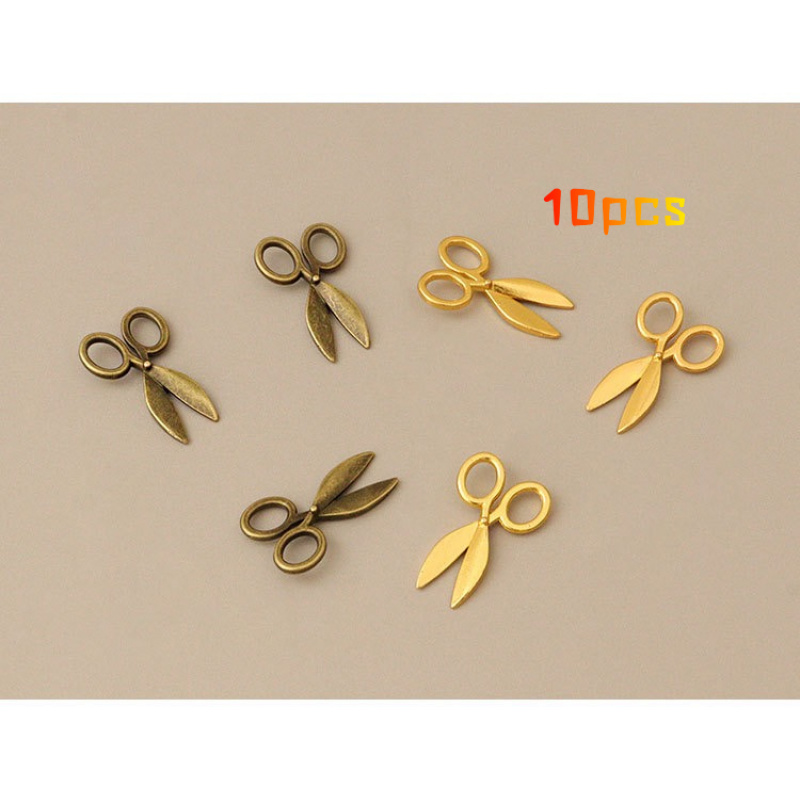 TEMU 10 piezas de tijeras mini - Tijeras mini de aleación de aluminio y vintage - Diseño realista desgastado, adecuadas para de muñecas, decoración