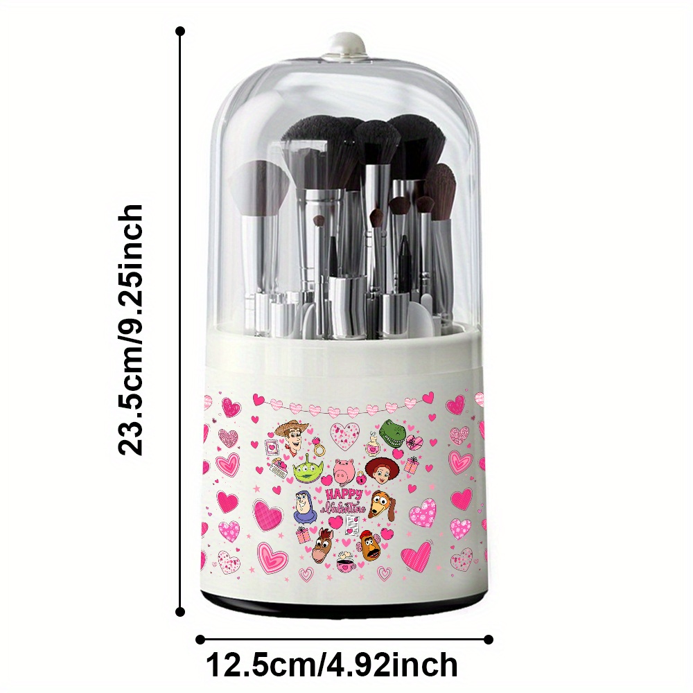 1pc     makeup brush organizer 360 rotating large capacity cosmetic storage box with transparent lid durable plastic desktop organizer featuring     design for vanity bathroom desk   aesthetic   design makeup brush holder Product details 2