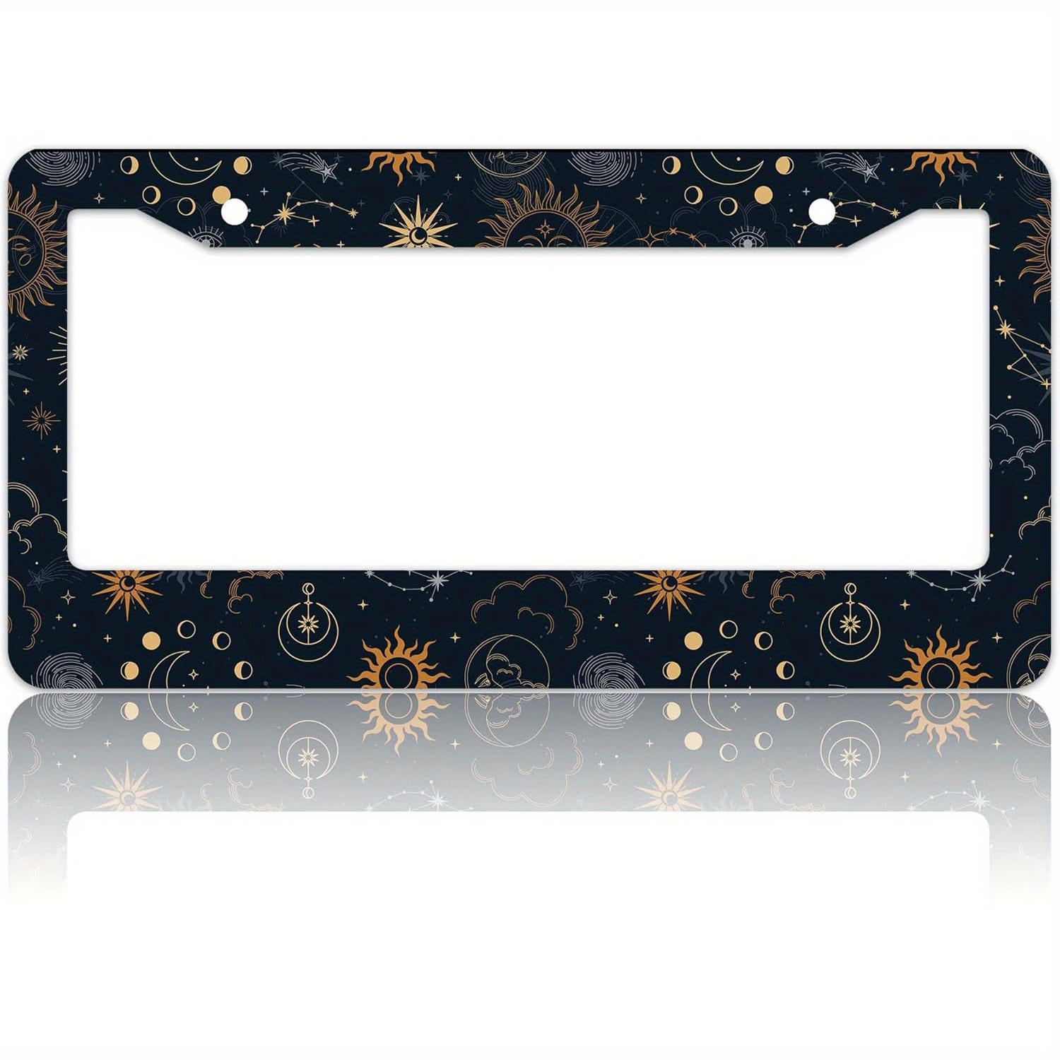 Space License Plate Cover Pcs Planets Space License Plate Frame, License Plate Cover For Car  Decorative Parts, Aluminum License Plate Bracket Holder Rust-Proof  Weather-Proof For US Standard Car