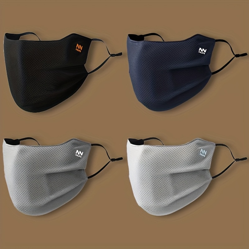 4pcs Honeycomb Mesh Breathable Face Mask With Adjustable Strap & Pull Closure - Suitable For Outdoor Running, Cycling, Motorcycling, Hiking - Compatible For For Men, Women,, For