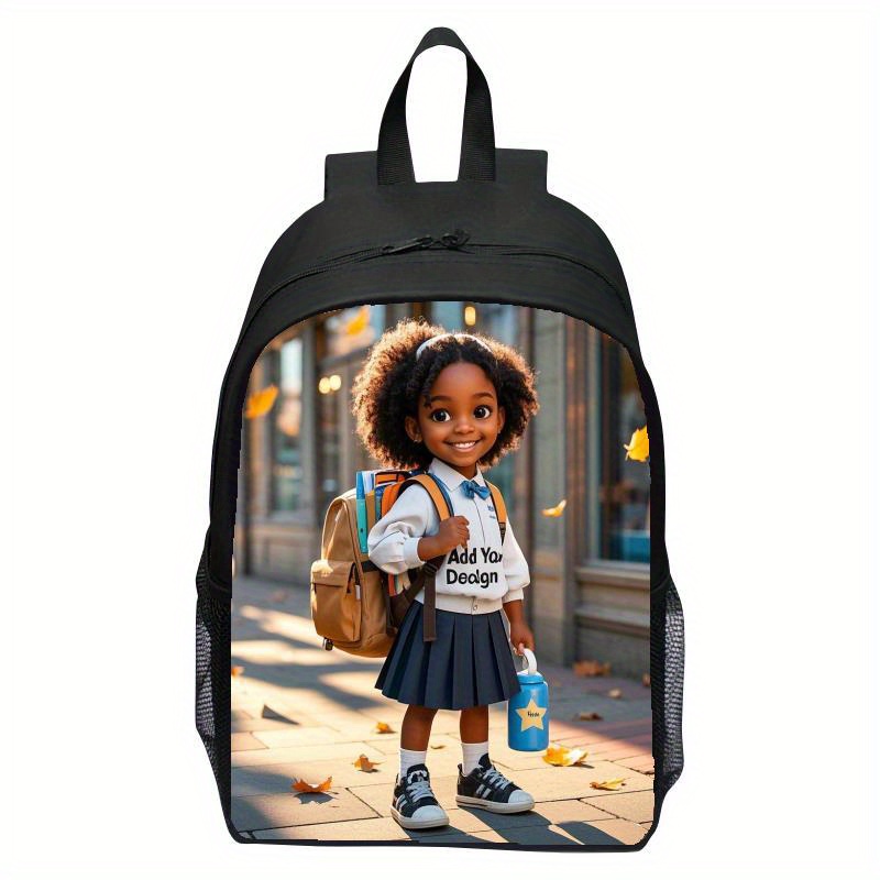 TEMU 2d-printed Custom High-capacity Backpack - A Lightweight Casual Backpack With Adjustable Shoulder Straps And Zipper Opening And Closing For